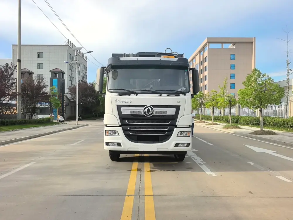 dongfeng-xinqi-d7-40cbm-compactor-truck-front-02 东风新汽D7前四后八40方压缩式垃圾车