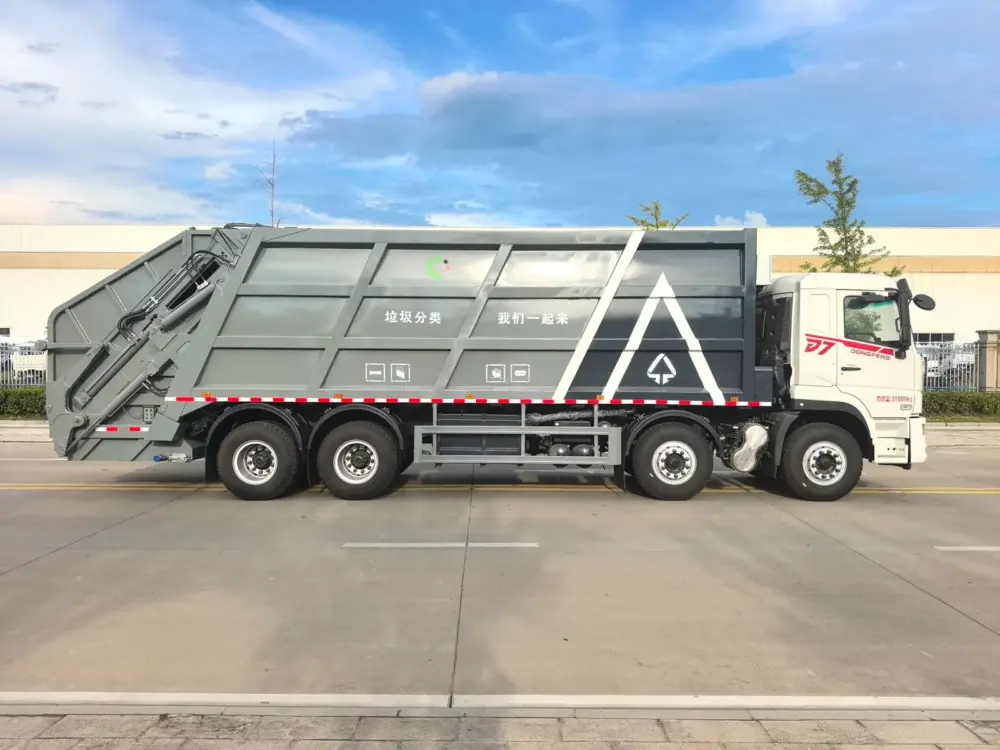 dongfeng-xinqi-d7-40cbm-compactor-truck-right-side-01 东风新汽D7前四后八40方压缩式垃圾车