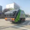 东风d9-12方-压缩式垃圾车-绿色涂装-后侧45度-02 东风D9 12方压缩式垃圾车