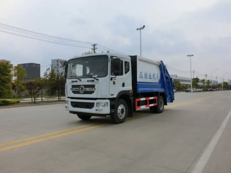 东风d9-12方-压缩式垃圾车-蓝色涂装-前侧45度-01