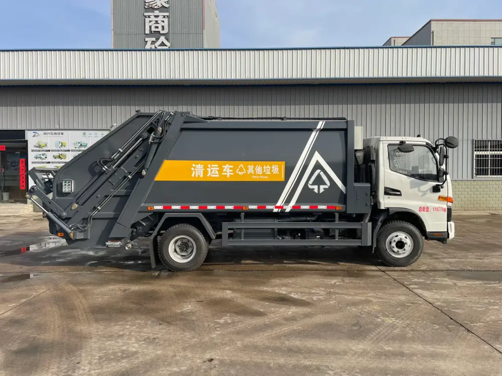 江淮骏铃v7-hzh5120zysh6-大11方-压缩式垃圾车-车身侧面-01 江淮骏铃V7 11方压缩式垃圾车