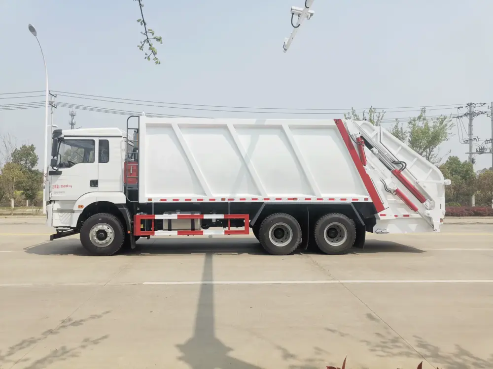 陕汽德龙m3000-后双桥25方-压缩式垃圾车-车身侧面-01 陕汽德龙M3000后双桥25方压缩式垃圾车